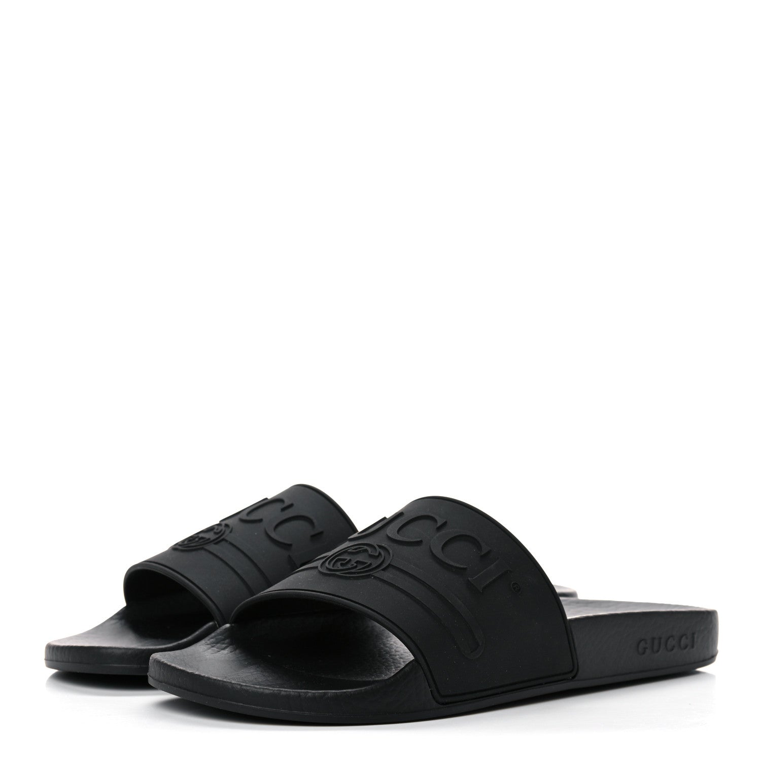 Gucci Rubber Womens Logo Slide Sandals 40 Black 3 of 9