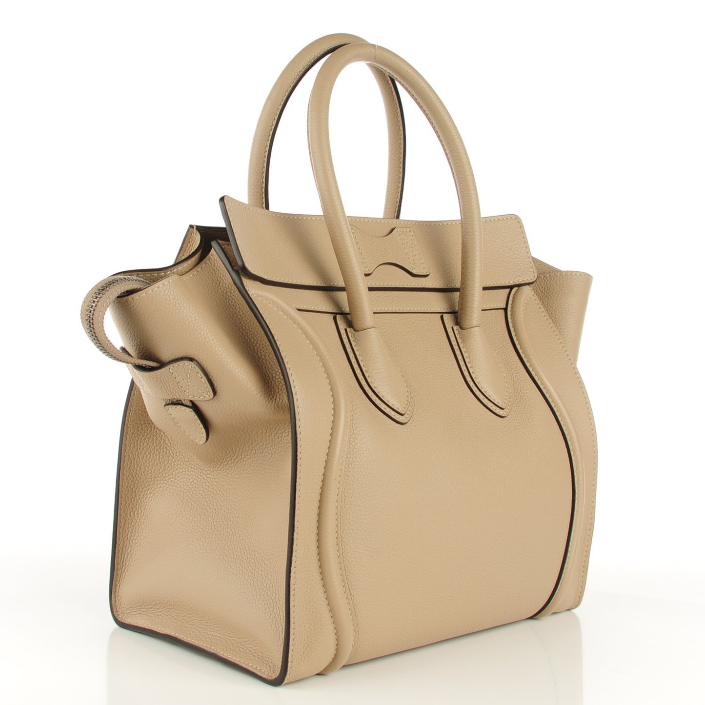 Drummed Calfskin Mini Luggage Dune