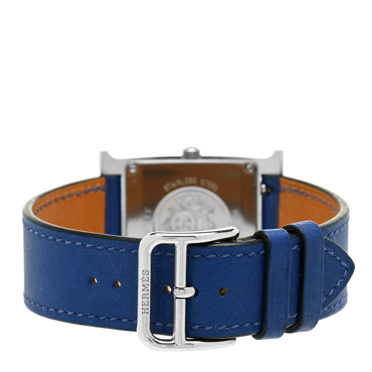 Stainless Steel Swift Lacquer 26mm Heure H Hour Quartz Watch Bleu Electrique