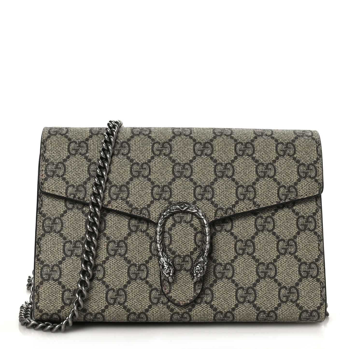 GG Supreme Monogram Mini Dionysus Chain Wallet Beige Taupe