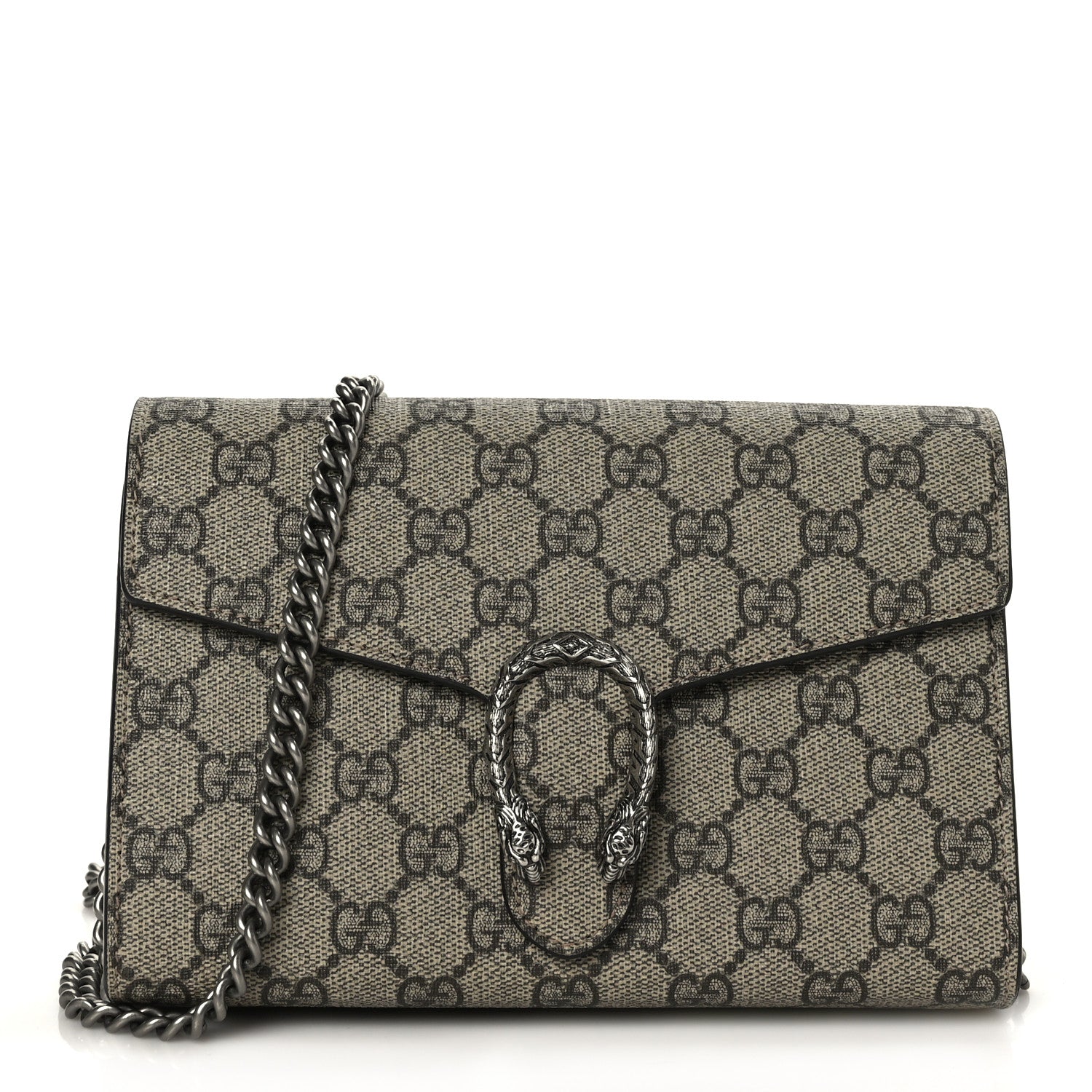 Gucci GG Supreme Monogram Mini Dionysus Chain Wallet Beige Taupe 1 of 9