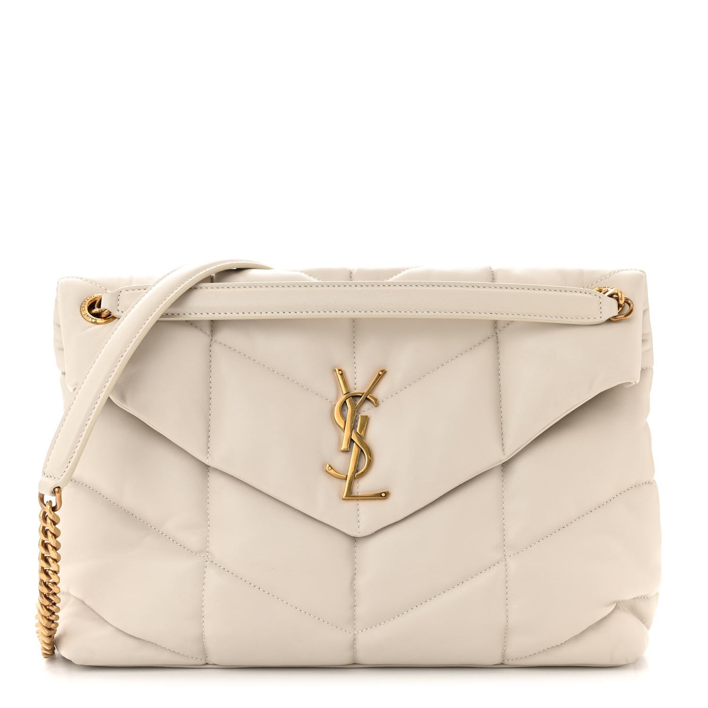 Lambskin Quilted Medium Loulou Puffer Monogram Chain Satchel