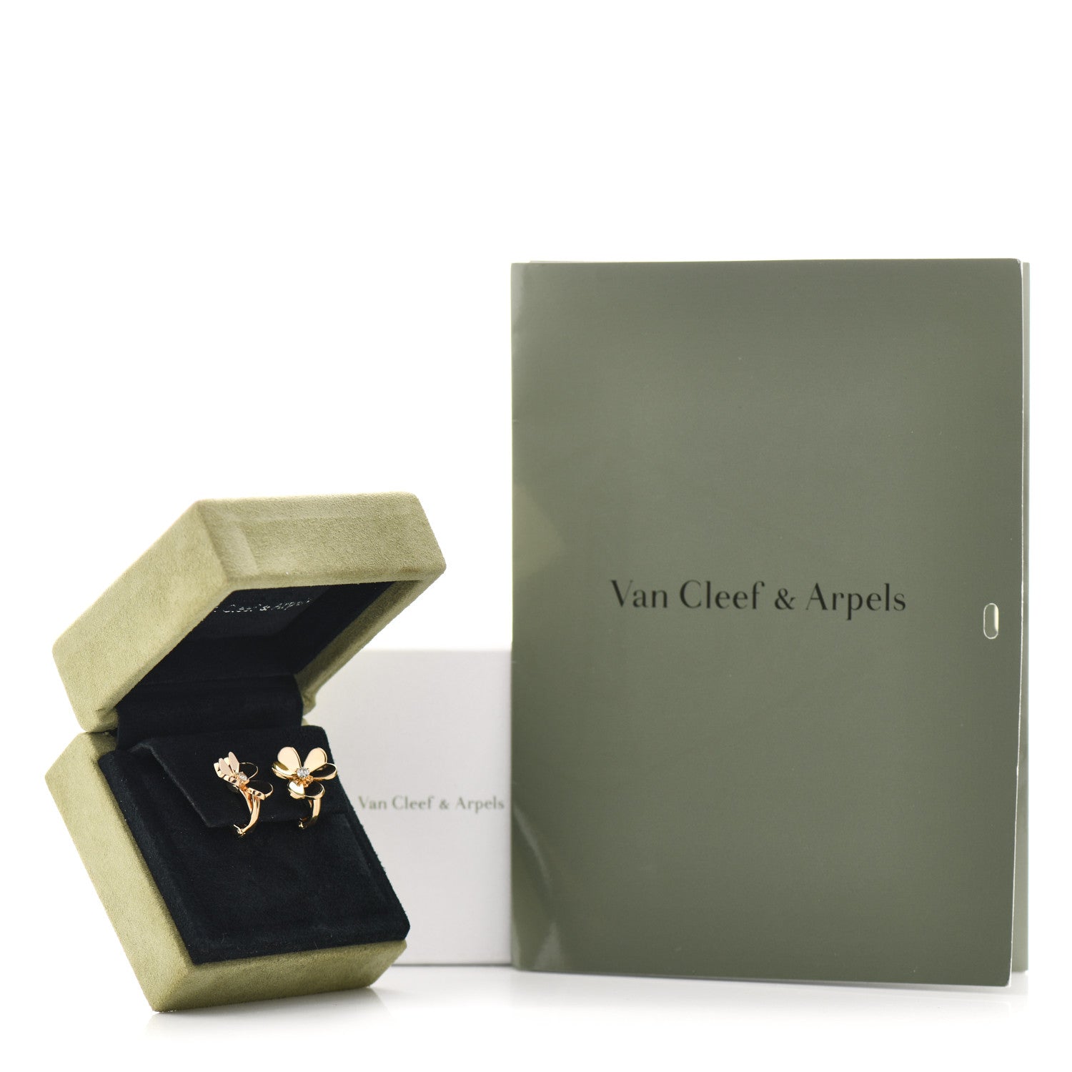 Van Cleef & Arpels 18K Yellow Gold Diamond Small Frivole Earrings 6 of 6