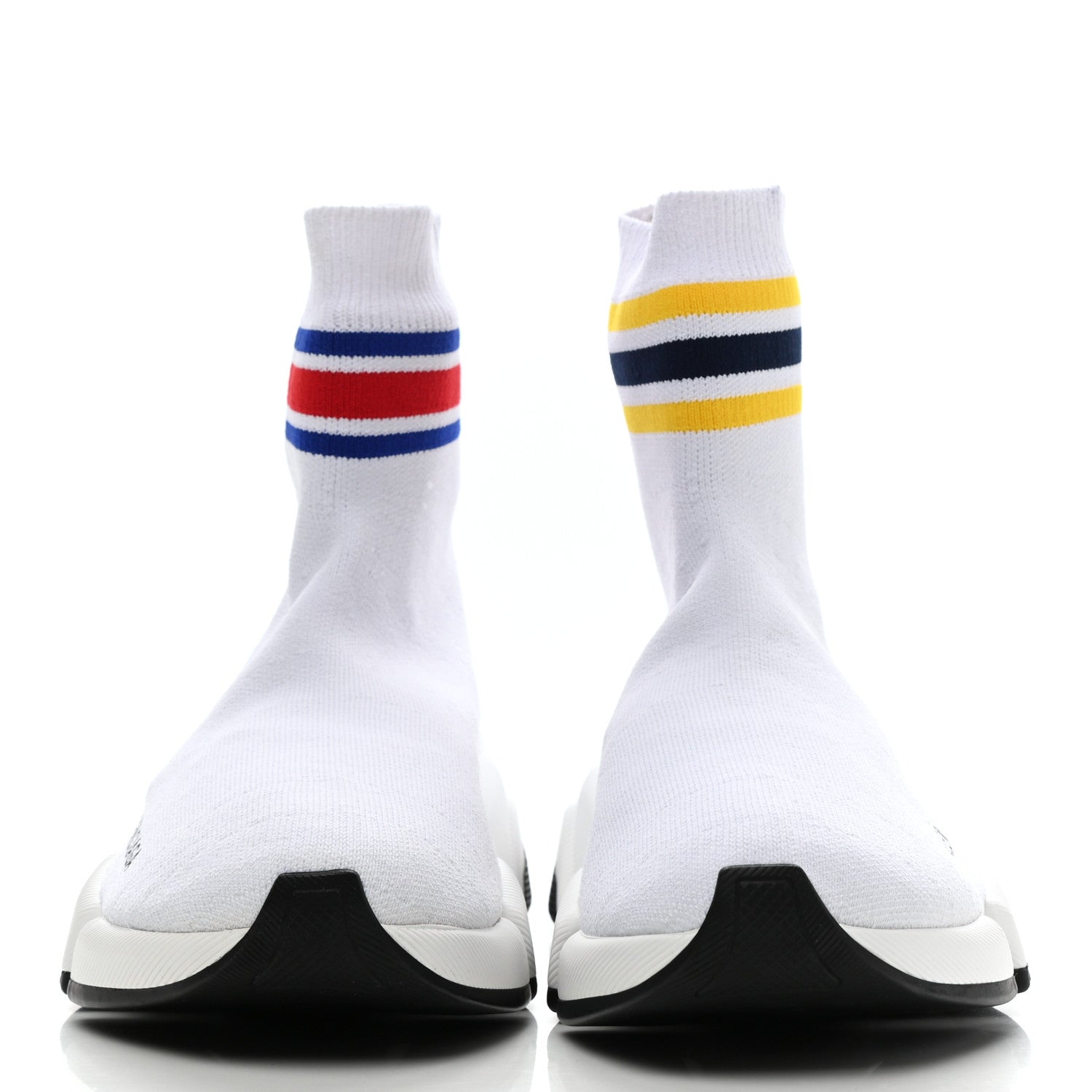 Balenciaga Technical 3D Recycled Knit Striped Womens Speed 2.0 Sneakers 35 White Multicolor 2 of 8