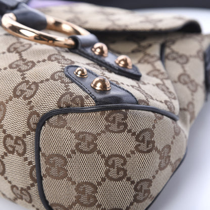Gucci Monogram Horsebit Web Flap Bag Brown Purple 9 of 15