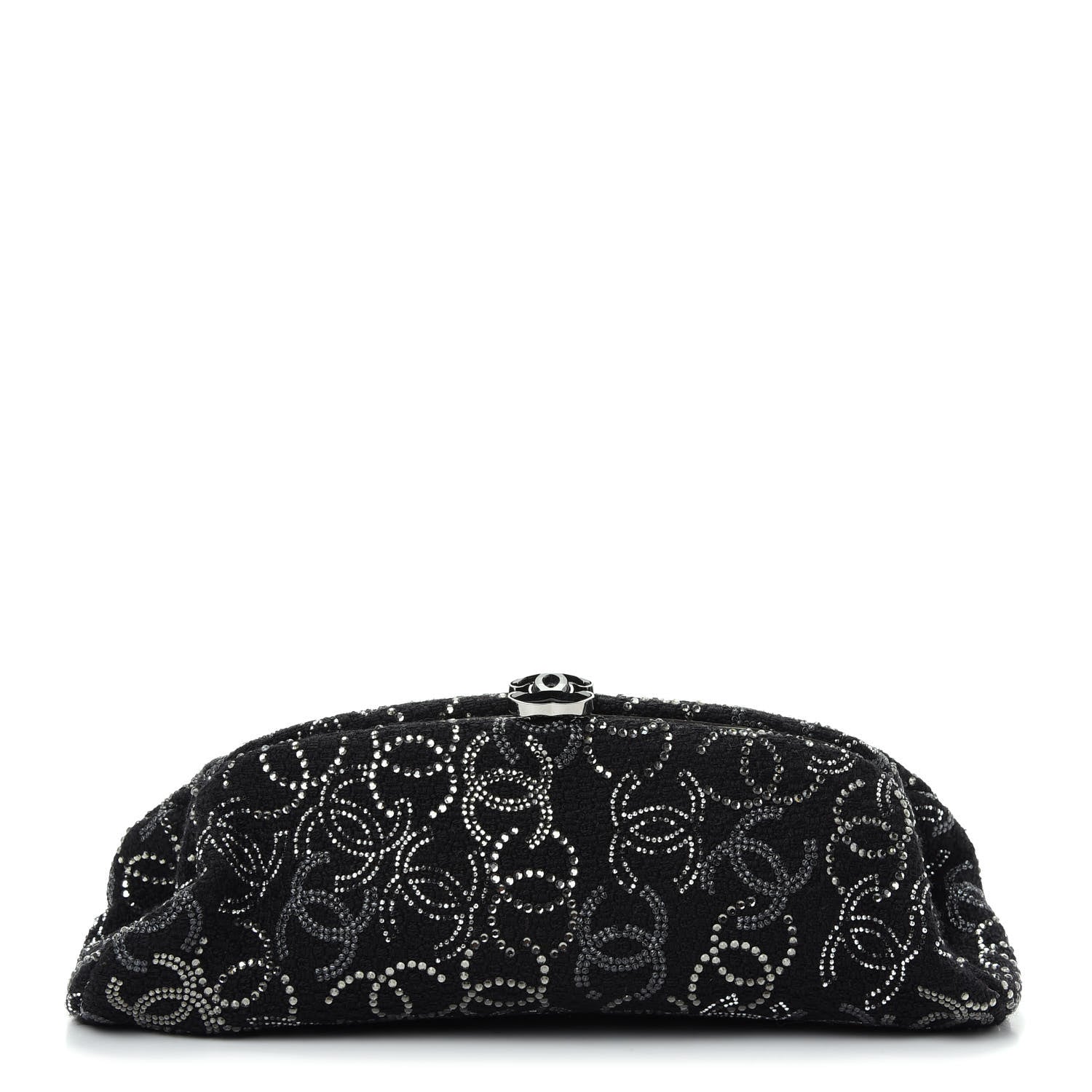 Chanel Tweed Strass Pudong Clutch Black 1 of 10