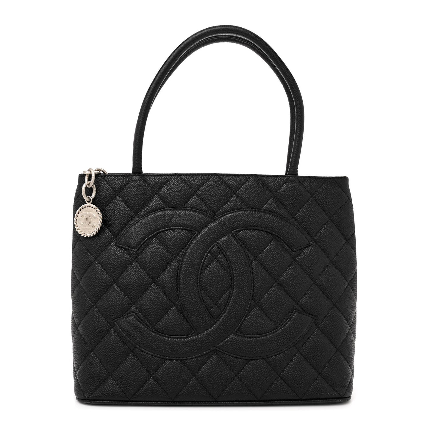 Caviar Quilted Medallion Tote Black