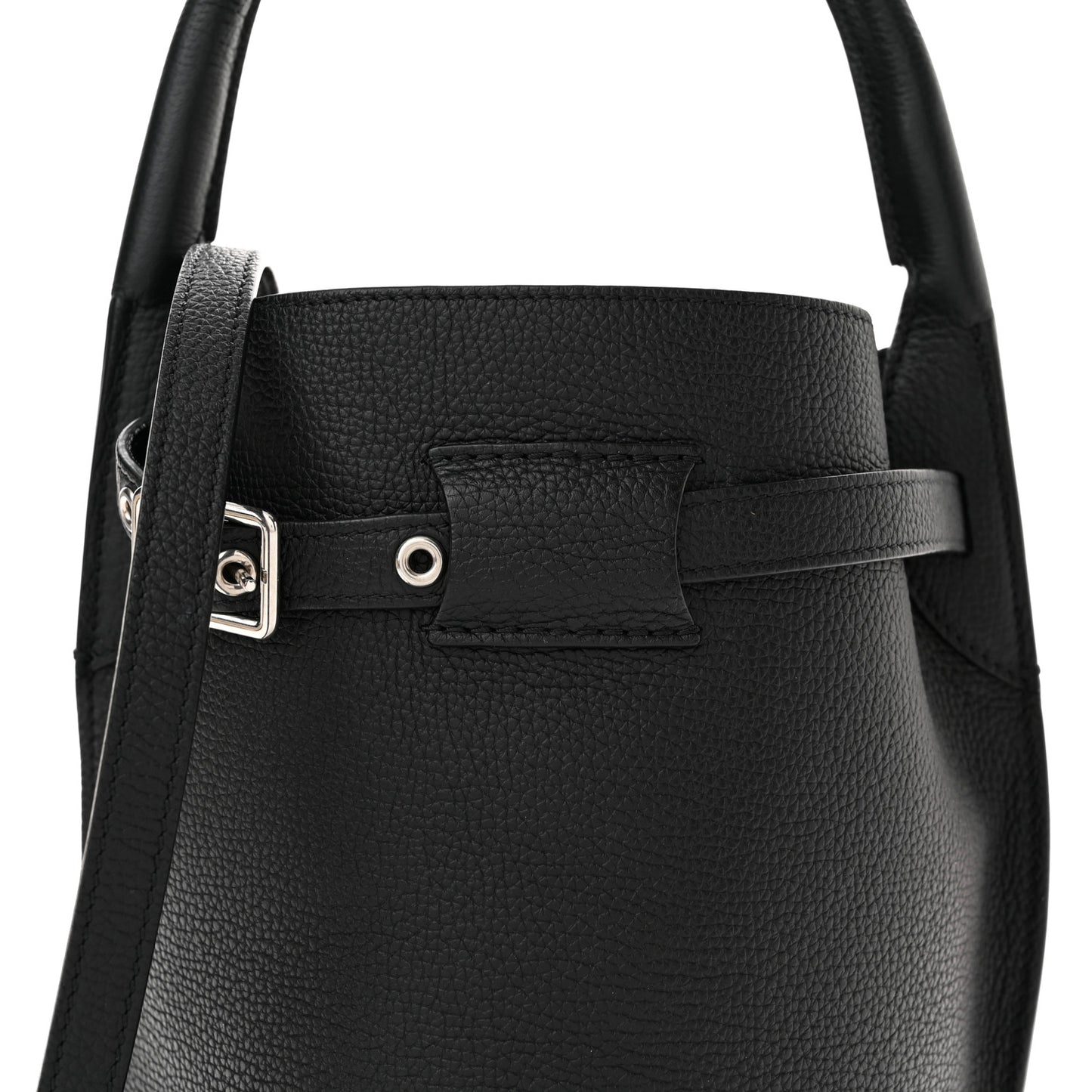 Supple Grained Calfskin Nano Big Bag Bucket Black