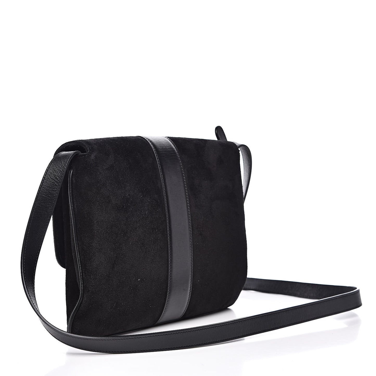 Suede Medium Arli Flap Shoulder Bag Black