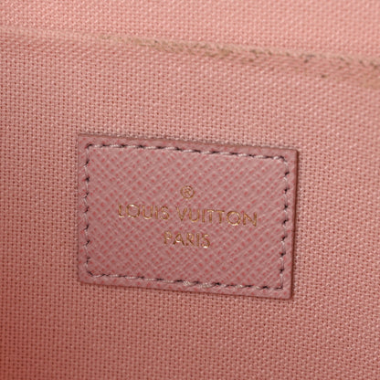 Louis Vuitton Damier Azur Pochette Felicie Chain Wallet Rose Ballerine 6 of 8