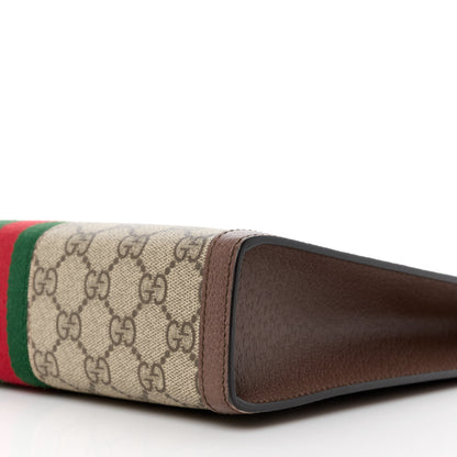 Gucci GG Supreme Monogram Web Ophidia Pouch Brown 10 of 10