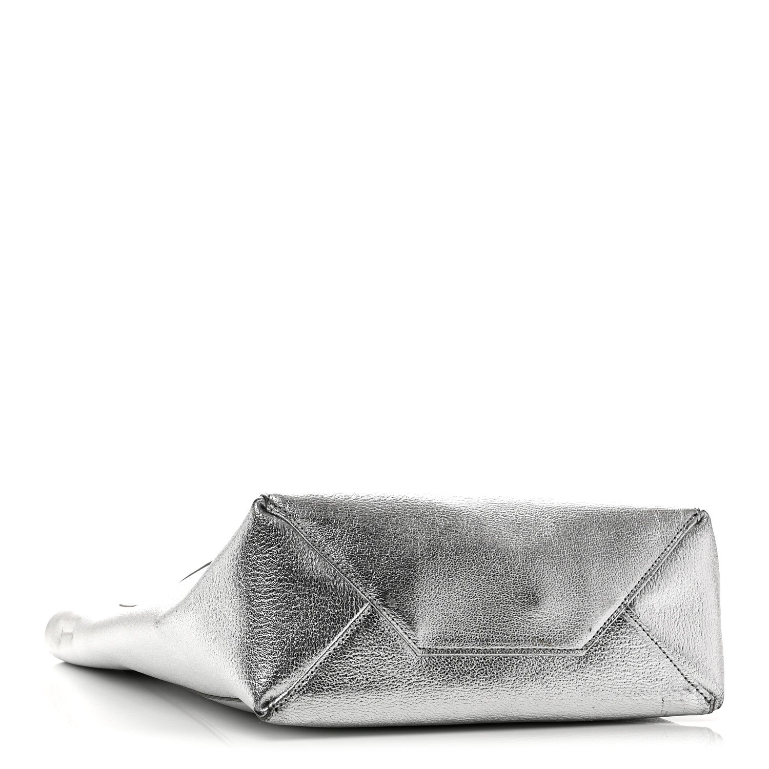 Celine Metallic Grained Calfskin Small Vertical Cabas Silver 4 of 9