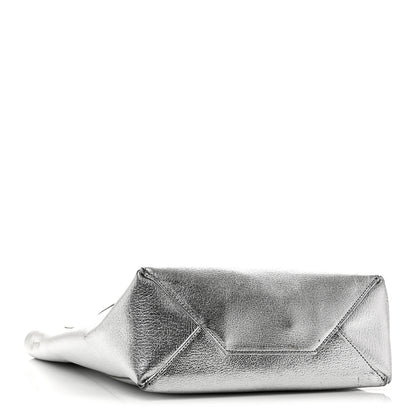 Celine Metallic Grained Calfskin Small Vertical Cabas Silver 4 of 9