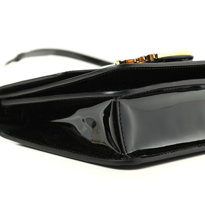 Fendi Vitello Vernice Mou Karligraphy Crossbody Bag Black 6 of 9