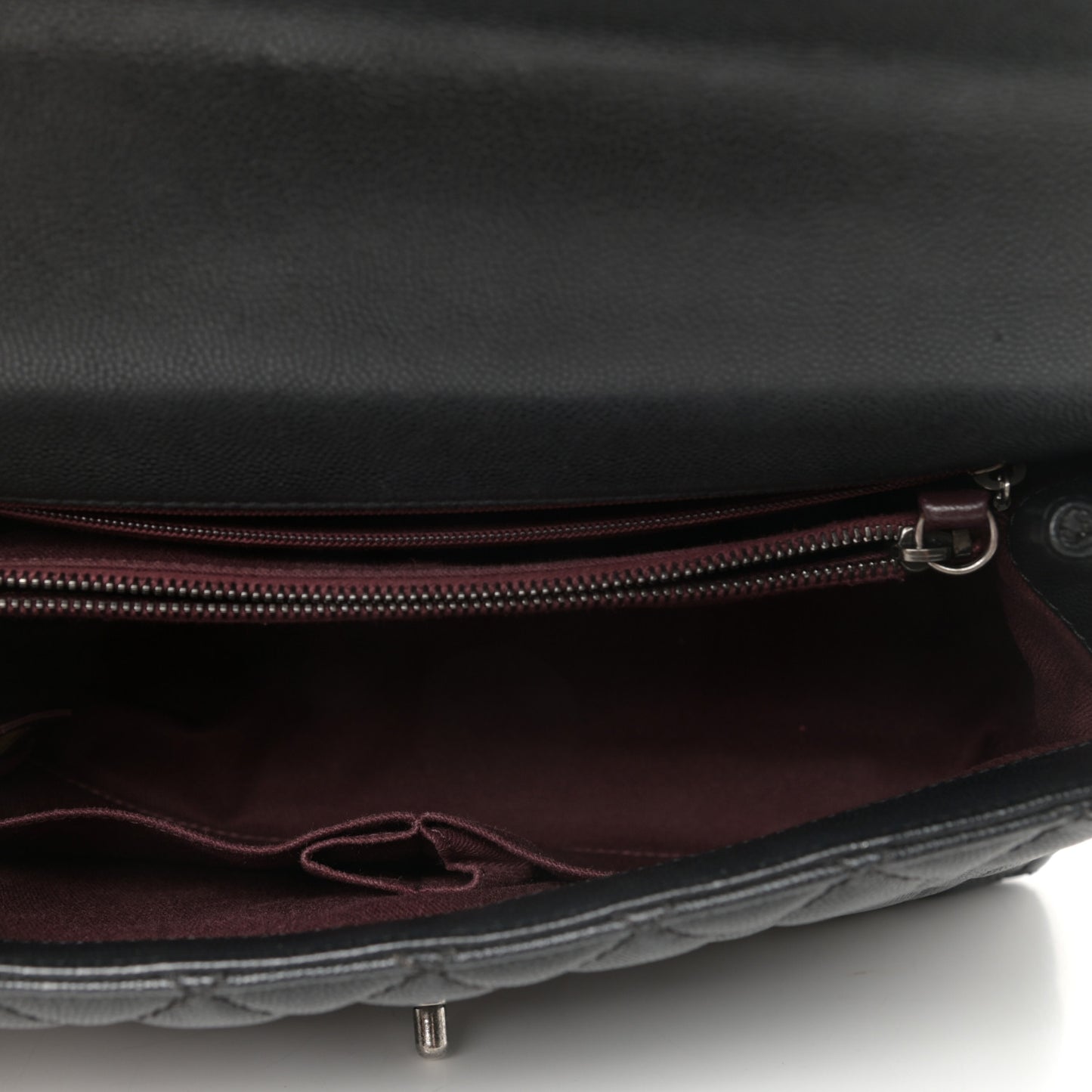 Caviar Quilted Small Coco Handle Flap Black