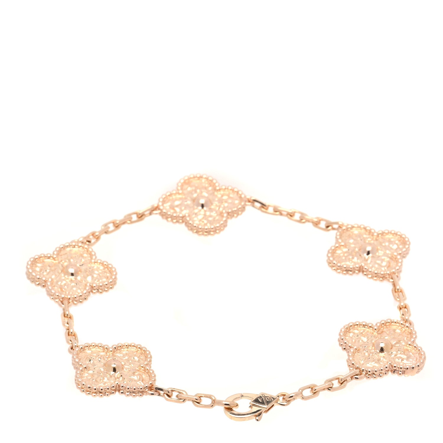 Van Cleef & Arpels 18K Rose Gold 5 Motifs Vintage Alhambra Bracelet 2 of 5
