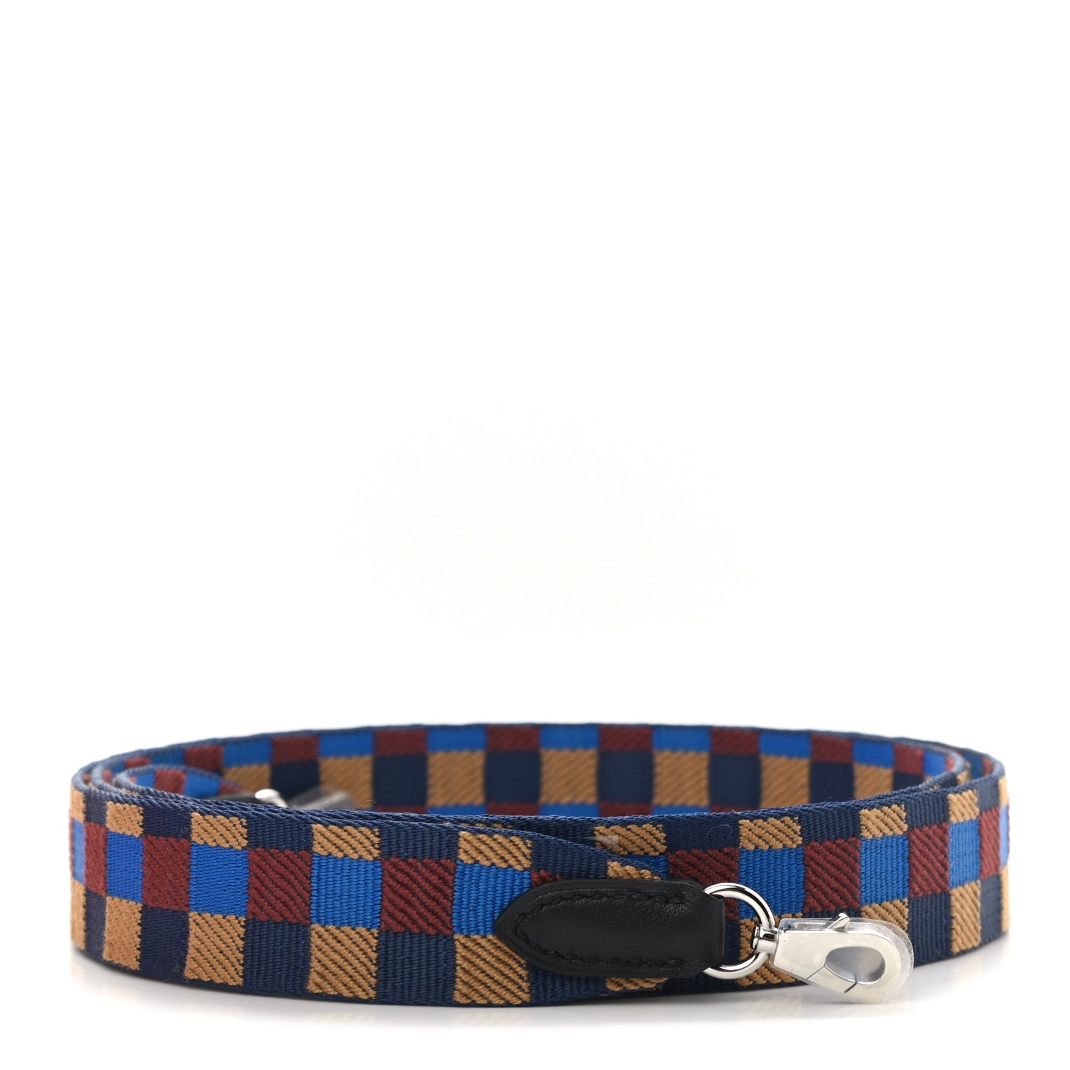 Hermes Toile Swift 25mm Maxi Quadrille Shoulder Strap Bleu Billard Biscuit Rouge H Black 1 of 5
