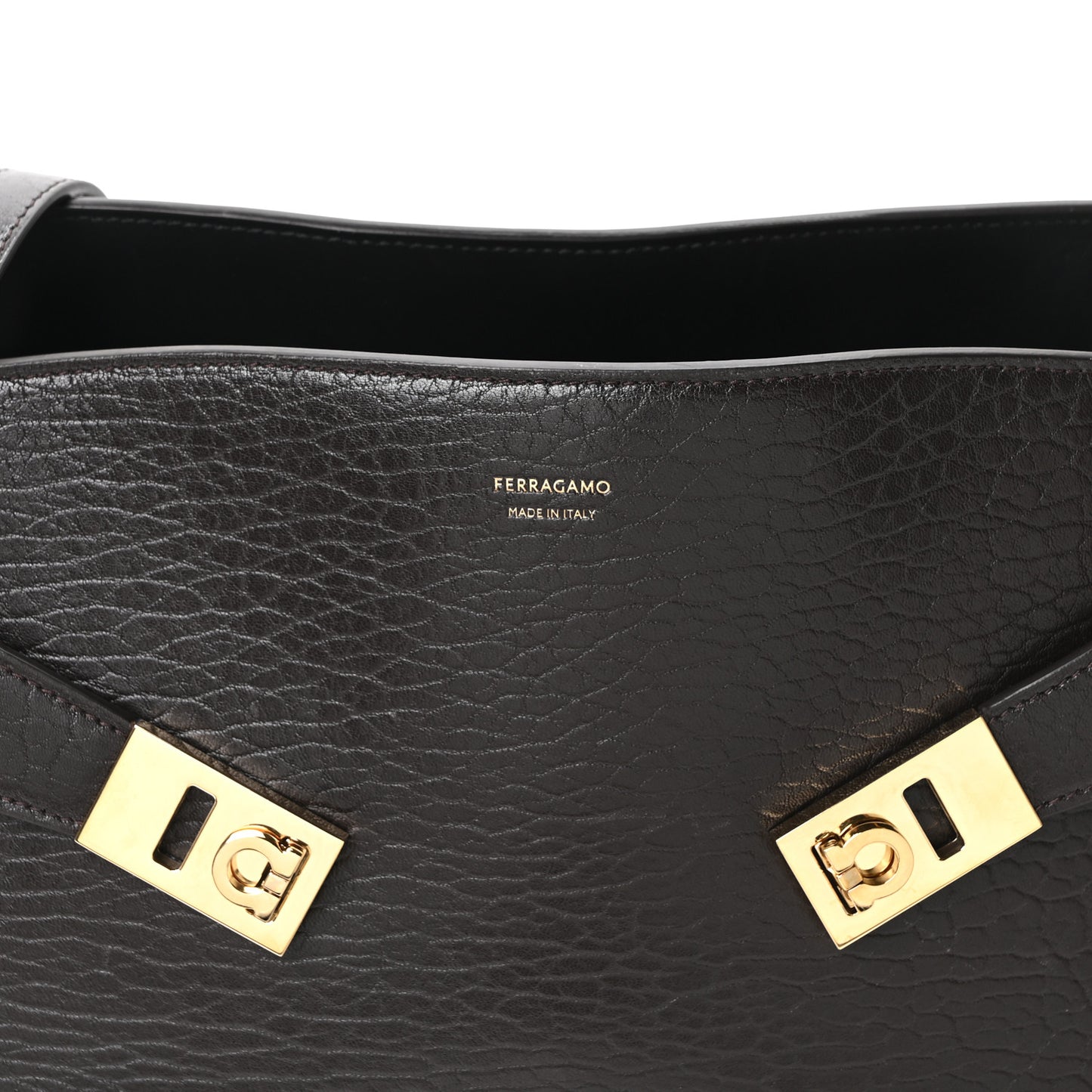 Washed Calfskin Medium Hug Soft Bicolor Shoulder Bag Black Testa Di Moro