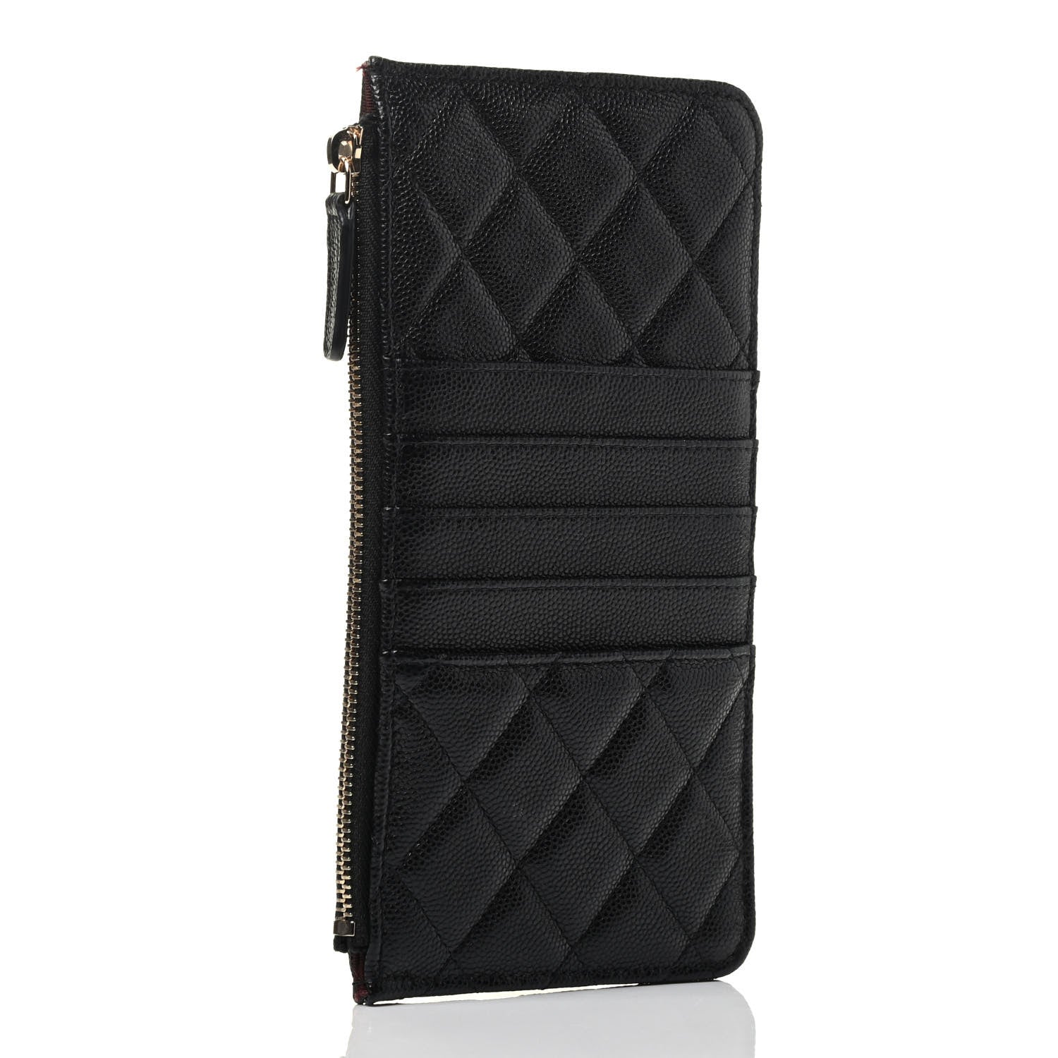 Chanel Caviar Quilted Classic Flat Wallet Pouch Black 2 of 3