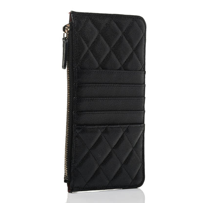 Chanel Caviar Quilted Classic Flat Wallet Pouch Black 2 of 3