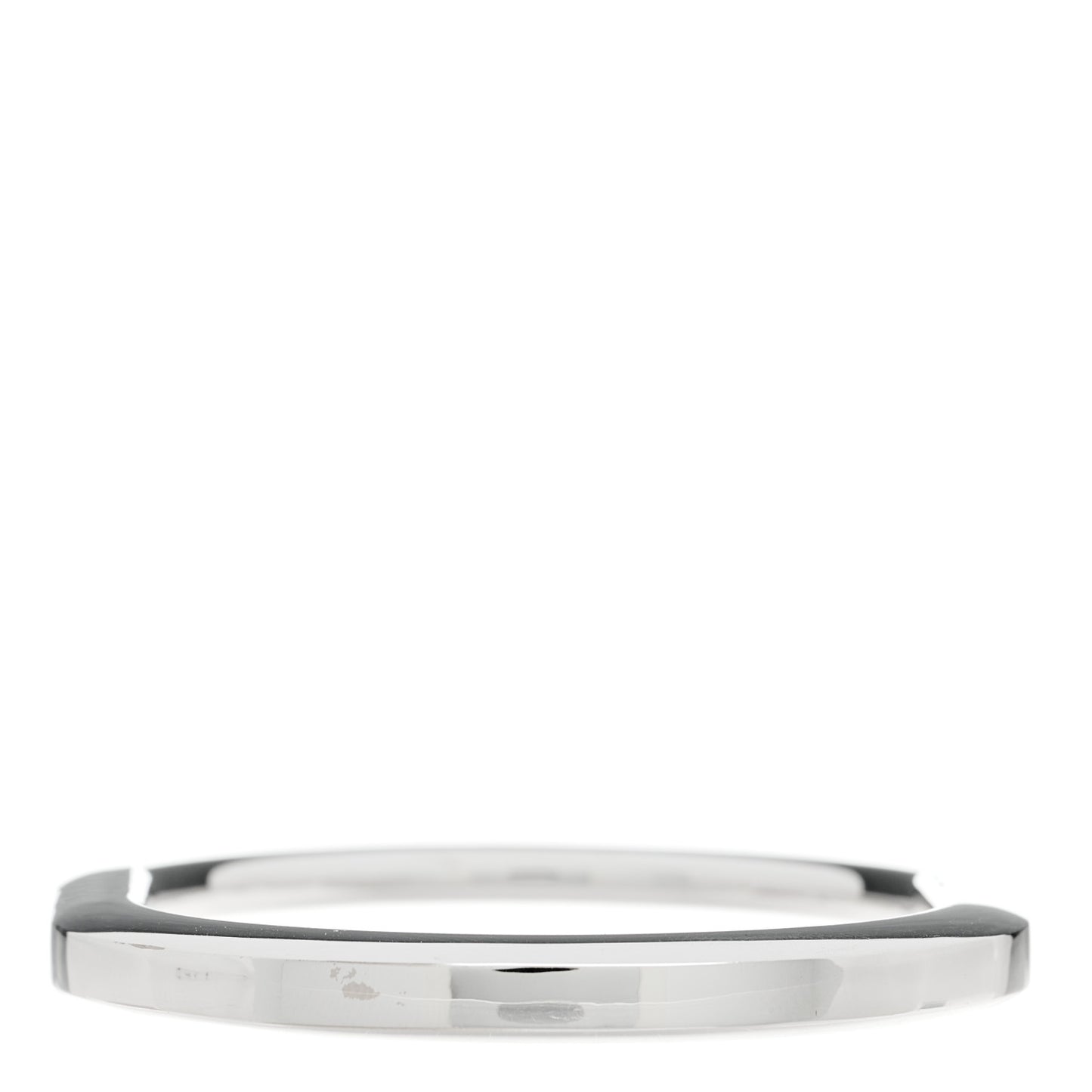 18K White Gold Diamond Tiffany Lock Half Pave Bangle Bracelet