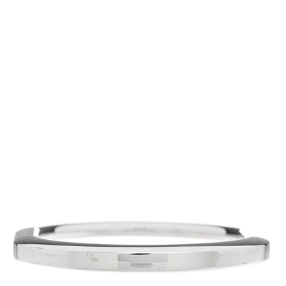 Tiffany 18K White Gold Diamond Tiffany Lock Half Pave Bangle Bracelet 4 of 7