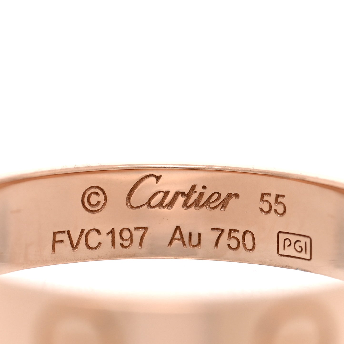 18K Pink Gold 3.5mm LOVE Wedding Band Ring 55 7.25