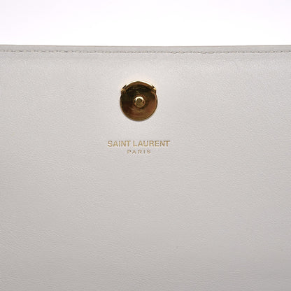 Saint Laurent Smooth Calfskin Medium Braided Monogram Kate Satchel Blanc Craie 7 of 11