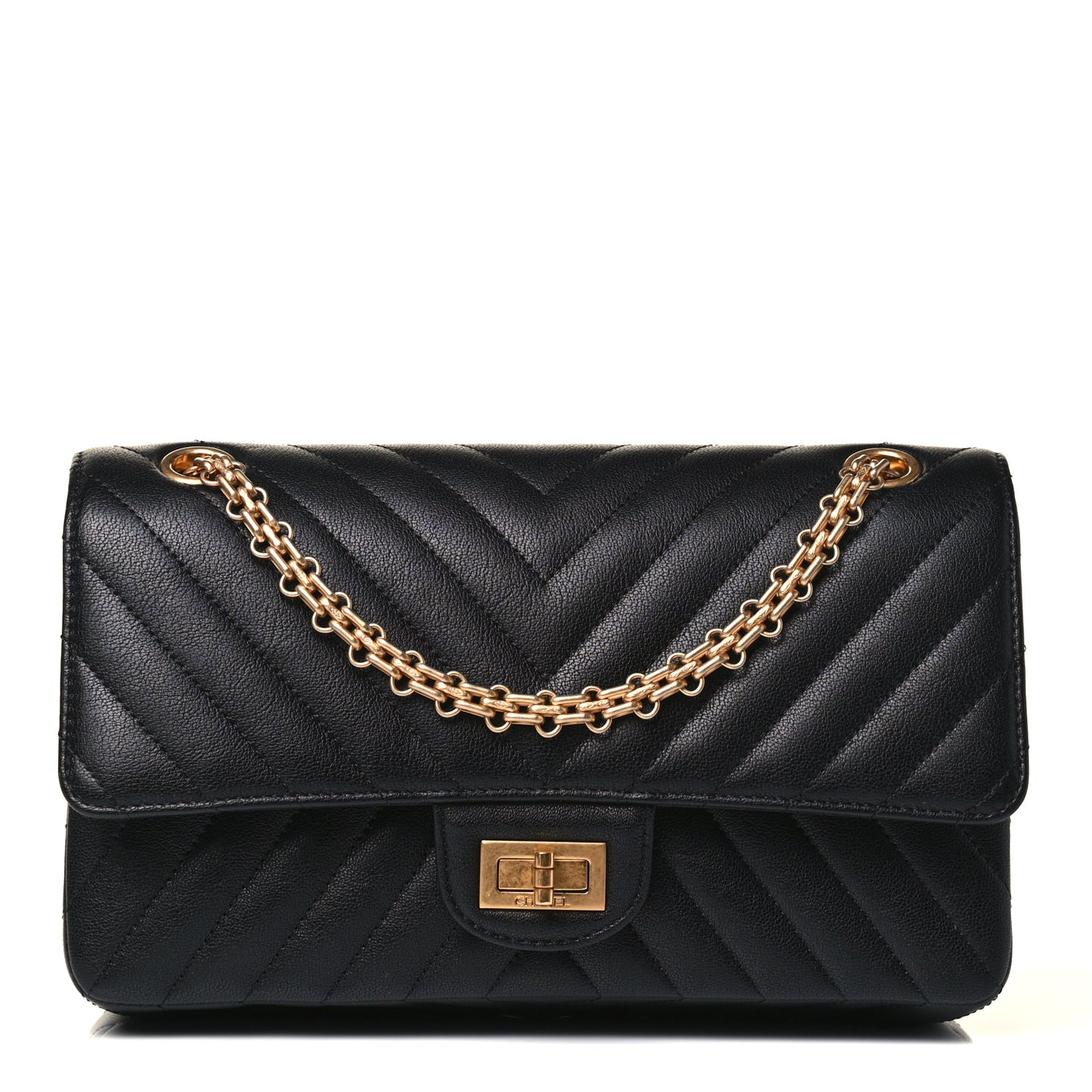 Sheepskin Chevron Quilted 2.55 Reissue 225 Flap Black