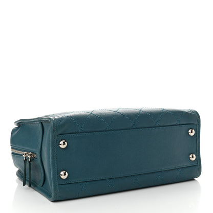 Chanel Caviar Quilted Deauville Bowling Bag Blue 4 of 13