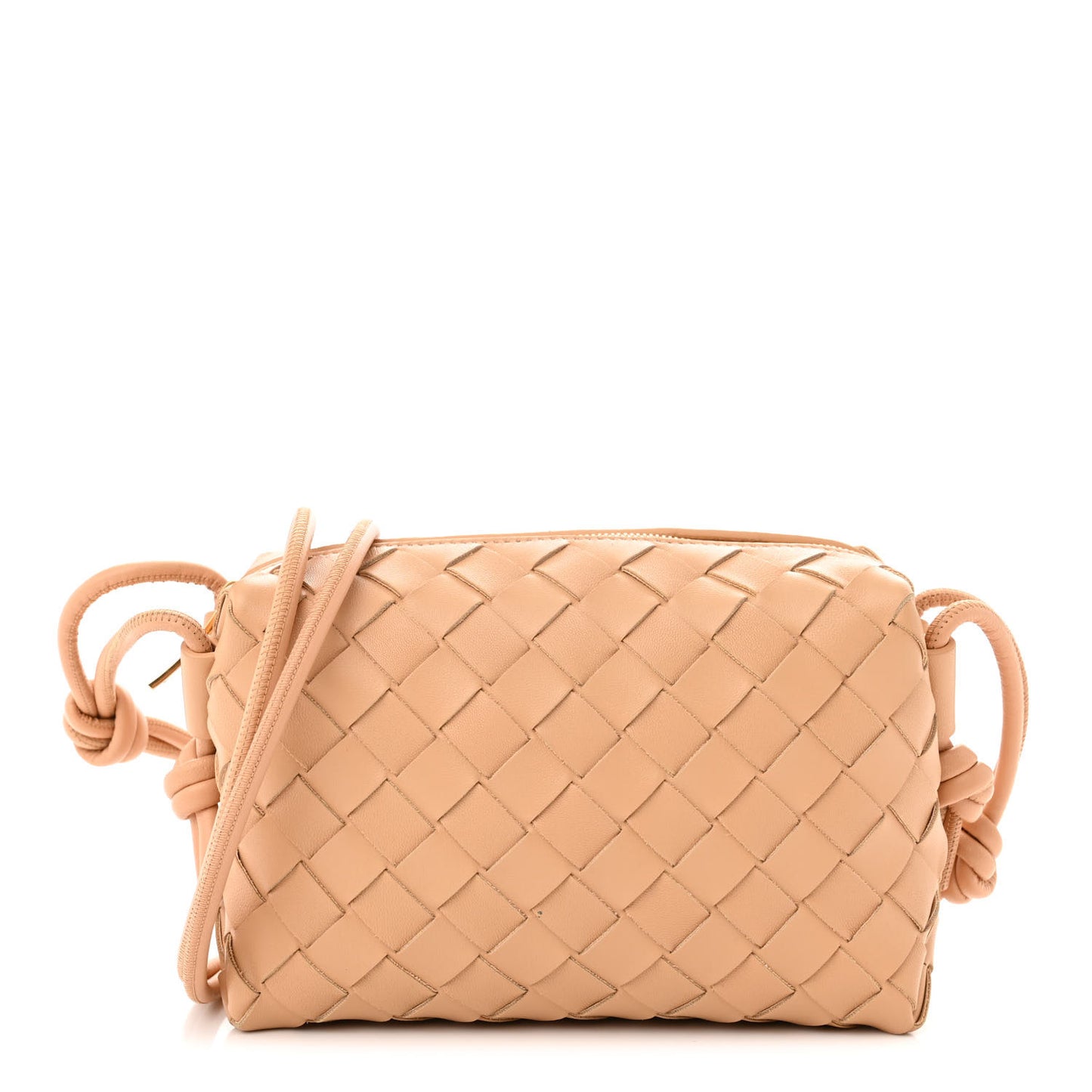 Nappa Intrecciato Mini Loop Camera Bag Almond