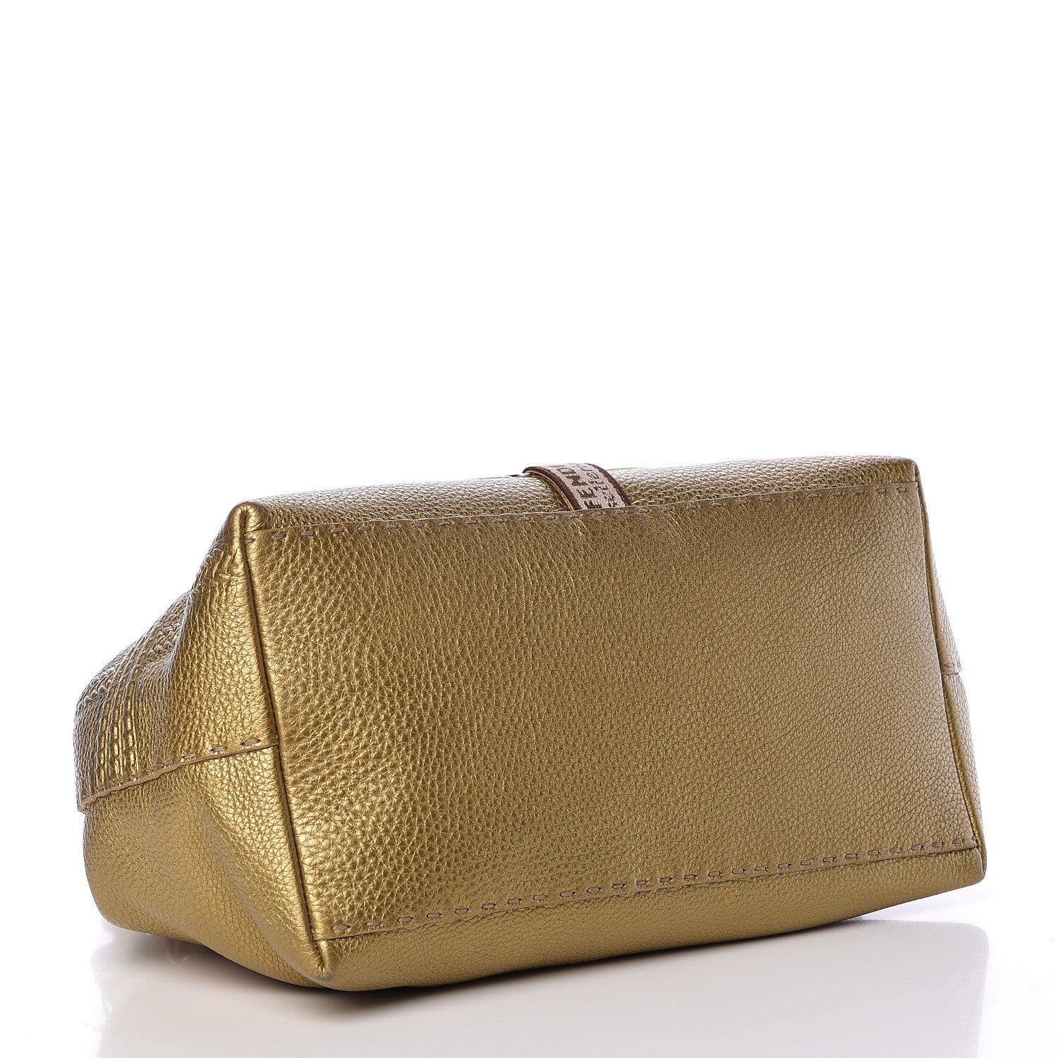 Fendi Calfskin Romano Selleria Small Villa Borghese Tote Gold 4 of 10