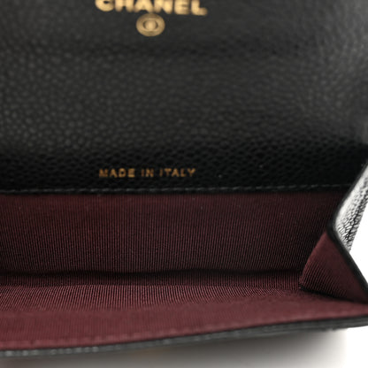 Chanel Caviar Quilted Flap Card Holder Wallet Black 5 of 9