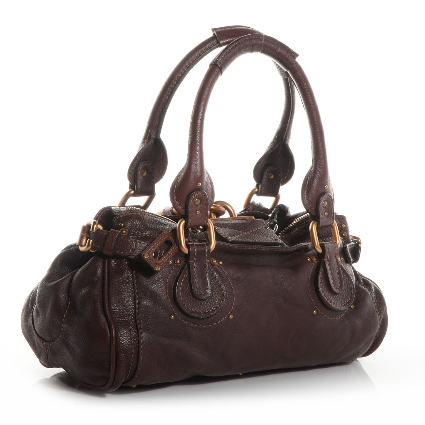 Leather Medium Paddington Satchel Chocolate