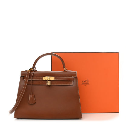Hermes Courchevel Kelly Sellier 32 Gold 14 of 14