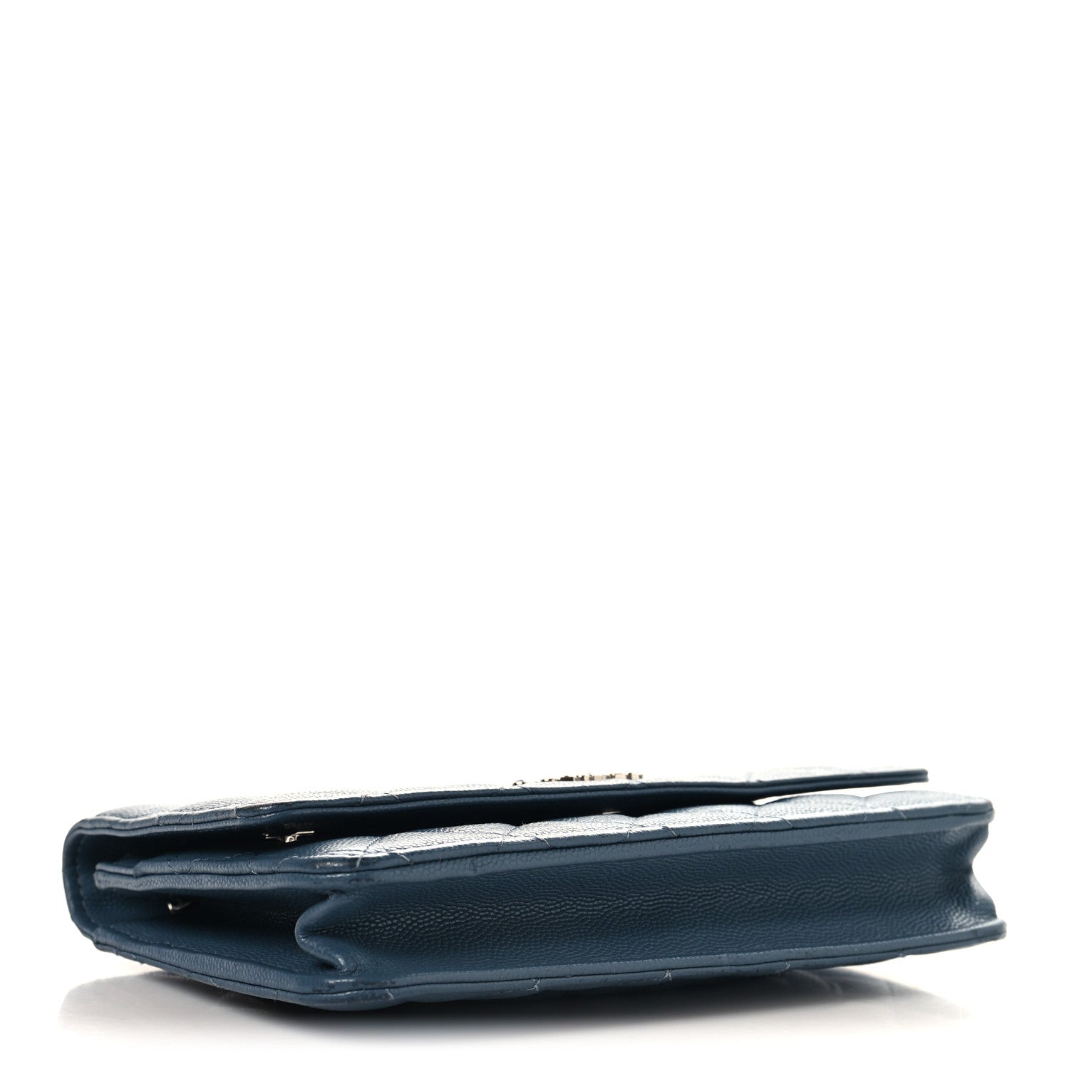Chanel Shiny Caviar Quilted Enamel CC Wallet On Chain WOC Blue 4 of 12
