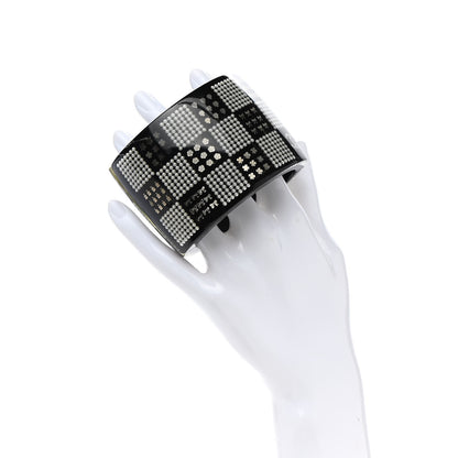 Chanel Resin Pearl Crystal CC Cuff Black 2 of 5
