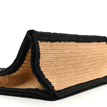 Saint Laurent Raffia Calfskin Rive Gauche Tote Naturale Black 9 of 14