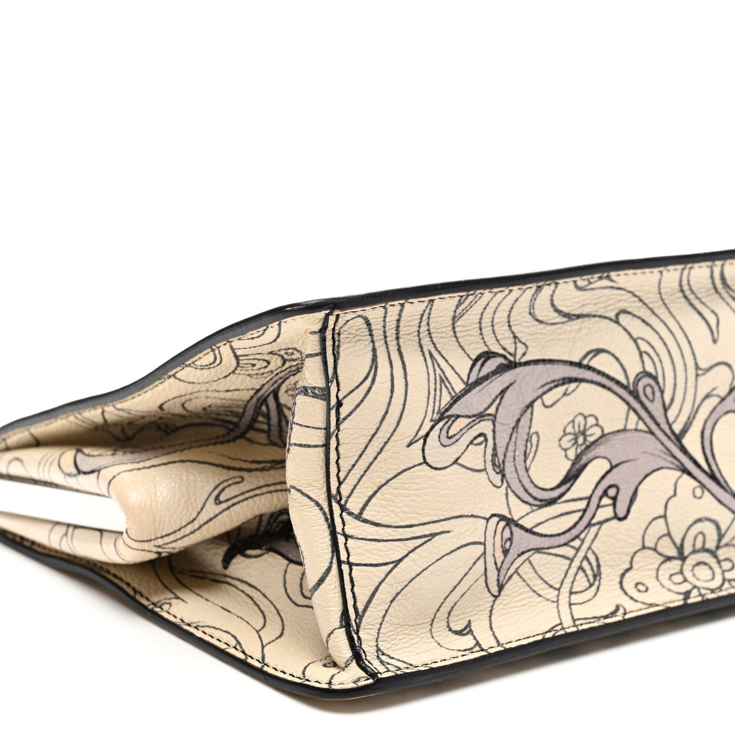 Prada X JAMES JEAN Glace Calfskin Rabbit Print Shoulder Bag Opaline 8 of 10