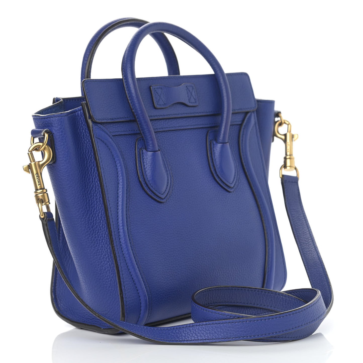 Drummed Calfskin Nano Luggage Indigo
