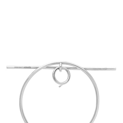 Hermes Sterling Silver MM Loop Earrings 4 of 4