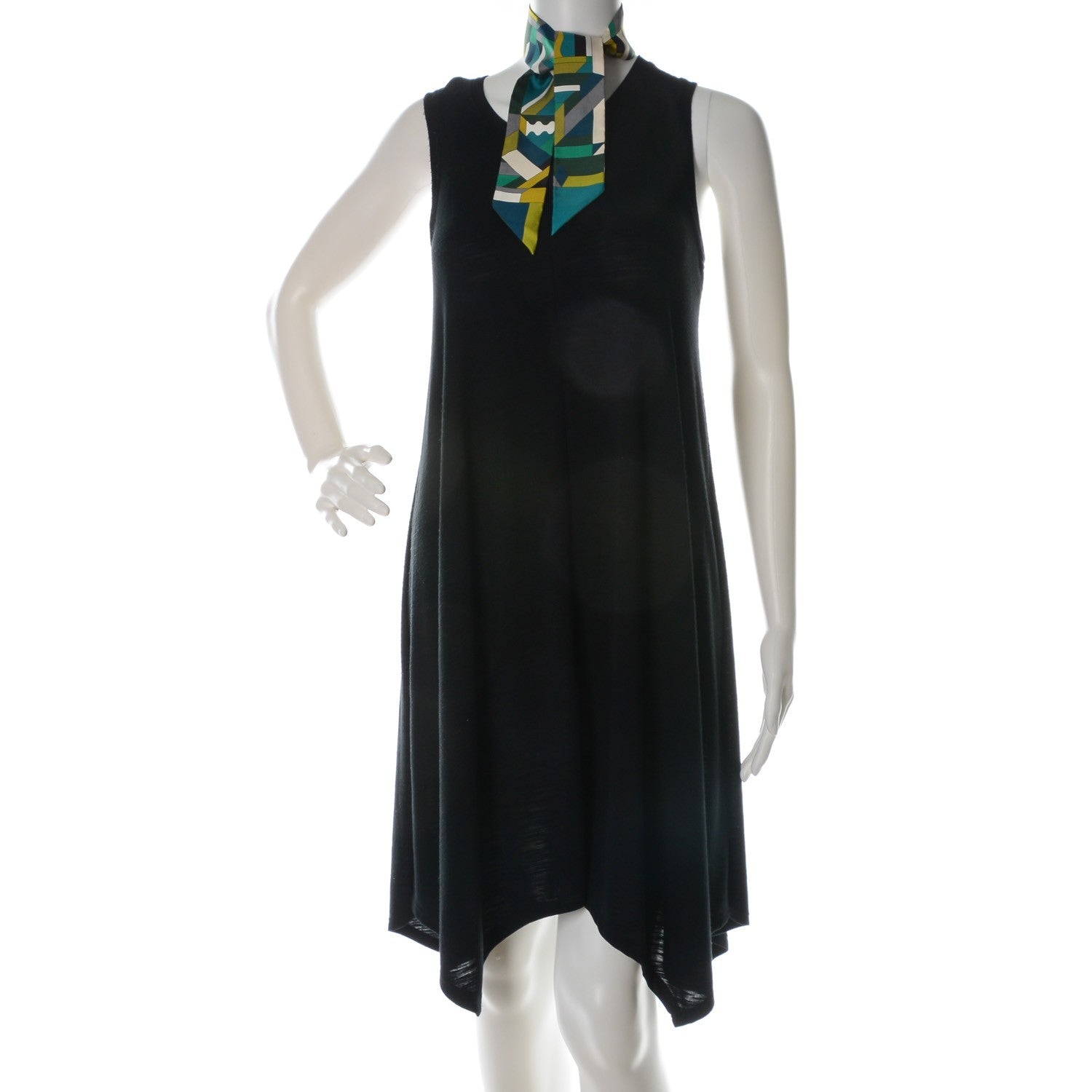 Hermes Silk Perspective Cavaliere Twilly Vert Creme Gris 2 of 6