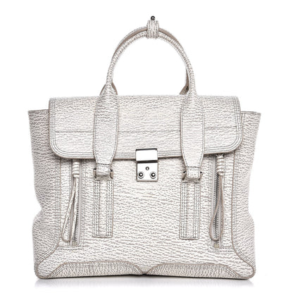 3.1 Phillip Lim 3.1 Textured Calfskin Medium Pashli Satchel White 1 of 8