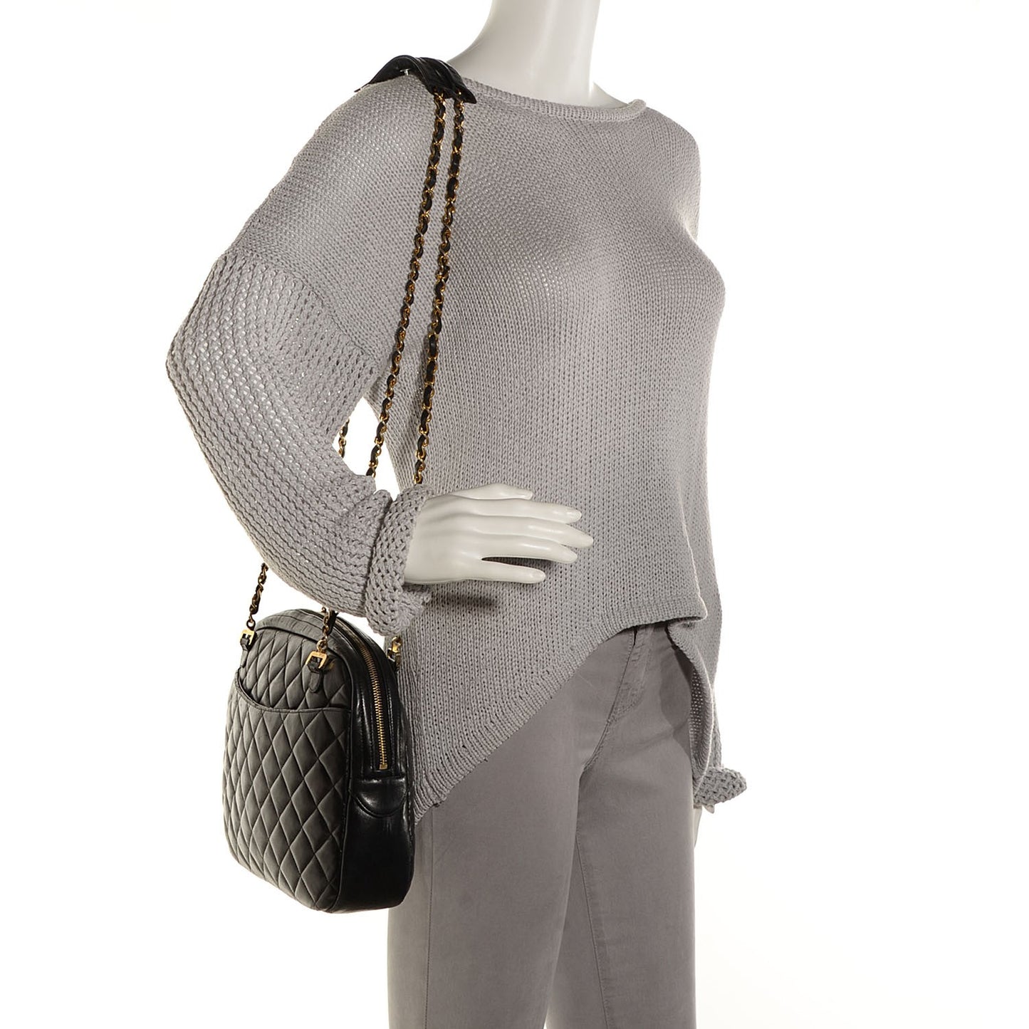 Lambskin Quilted Shoulder Bag Black