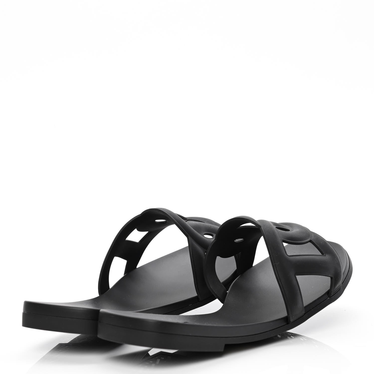 Hermes Rubber Aloha Sandals 38 Black 3 of 4