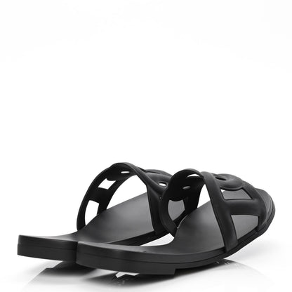 Hermes Rubber Aloha Sandals 38 Black 3 of 4