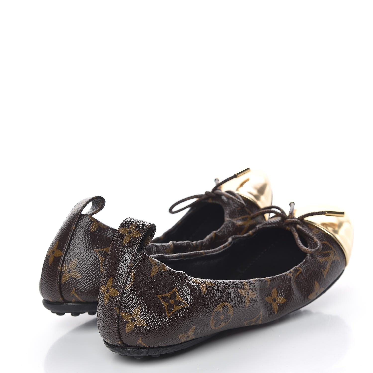 Louis Vuitton Patent Monogram Flirty Ballerina Flats 38 Gold 4 of 9
