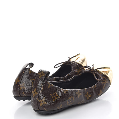 Louis Vuitton Patent Monogram Flirty Ballerina Flats 38 Gold 4 of 9