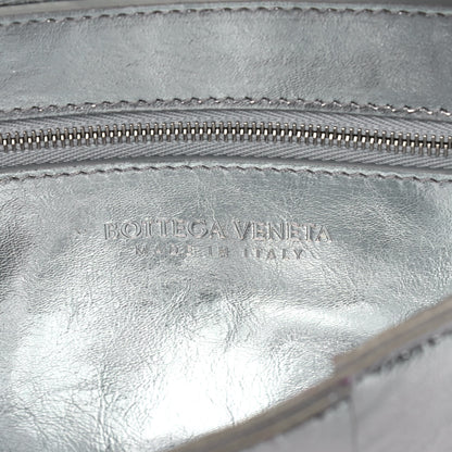 Bottega Veneta Metallic Lambskin Maxi Intrecciato Cassette Crossbody Bag Silver 5 of 13