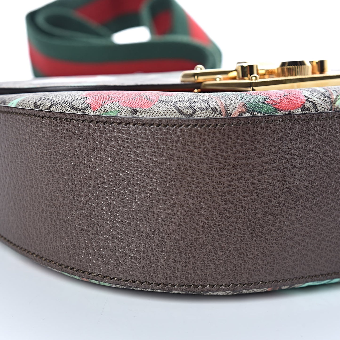 GG Supreme Monogram Tian Web Medium Padlock Messenger Shoulder Bag Beige Multicolor New Acero